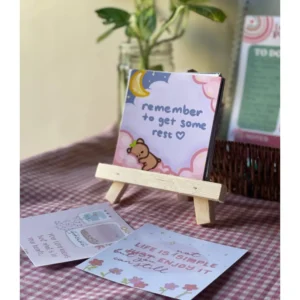 Motivational desk card with stand