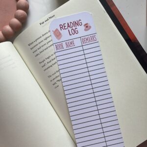 Reading log bookmark